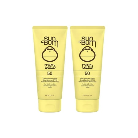 Sun Bum Kids SPF 50 Clear Sunscreen Lotion, Wet or Dry Application, Hawaii 104 Act Compliant (Octinoxate & Oxybenzone Free) Broad Spectrum UVA/UVB Sunscreen, 6 oz (Pack of 2)