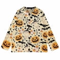 thumbnail image 7 of longantii Halloween Sweaters for Women Button Knit Cardigan Long Sleeve Ghost Graphic Cute Spooky Fall Winter Trendy Tops Lightweight Breathable Cardigan for Funny Party Ginger 4XL, 7 of 7