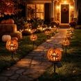 thumbnail image 7 of Pumpkin Solar Lights Outdoor Halloween Decorations Outdoor Lights Solar Pathway Lights Outdoor Waterproof Jack O Lantern Cat Design Solar Stake Light for Yard Garden Lawn 1 Pack, 7 of 7