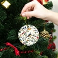 thumbnail image 6 of Funny Christmas Ornament,Colorful Floral - Perched Bird,Xmas Round Ceramic Pendant, 6 of 6