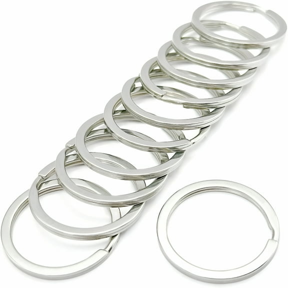 TALENO 11 Pcs Stainless Steel Key Ring Keychain Rings,1.2 inch/30 mm Round Split Key Rings Metal Key Chain Rings,Heavy Duty Key Ring Small Keyring for Women Men,Flat O-Ring Keyrings for Office Home