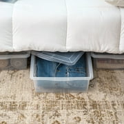 Mainstays 28 Qt. Underbed Plastic Storage Bins with Lids, Storage Containers, 4Pk