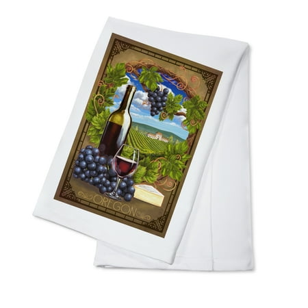 Oregon - Pinot Noir - Lantern Press Original Poster (100% Cotton Kitchen