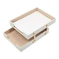 thumbnail image 3 of Leather Desk Set, 10 Pieces, Double Document Tray, Desk Organizer (White), 3 of 4