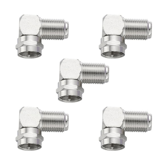 5Pc Right Angle 90 Degree Coaxial Connector Waterproof Connection F Male To F Female Adapter Connector
