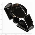 thumbnail image 2 of 925 Sterling Silver Black Agate and SardSimulated Onyx Stretch Bracelet Jewelry Gifts for Women, 2 of 4