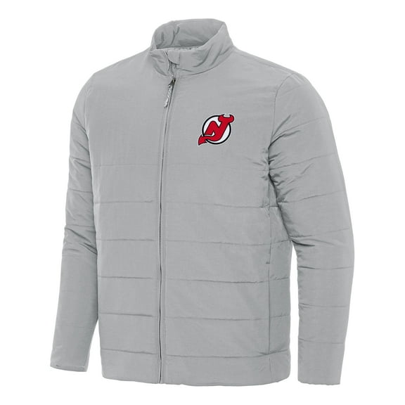Men's Antigua Gray New Jersey Devils Swelter Full-Zip Puffer Jacket