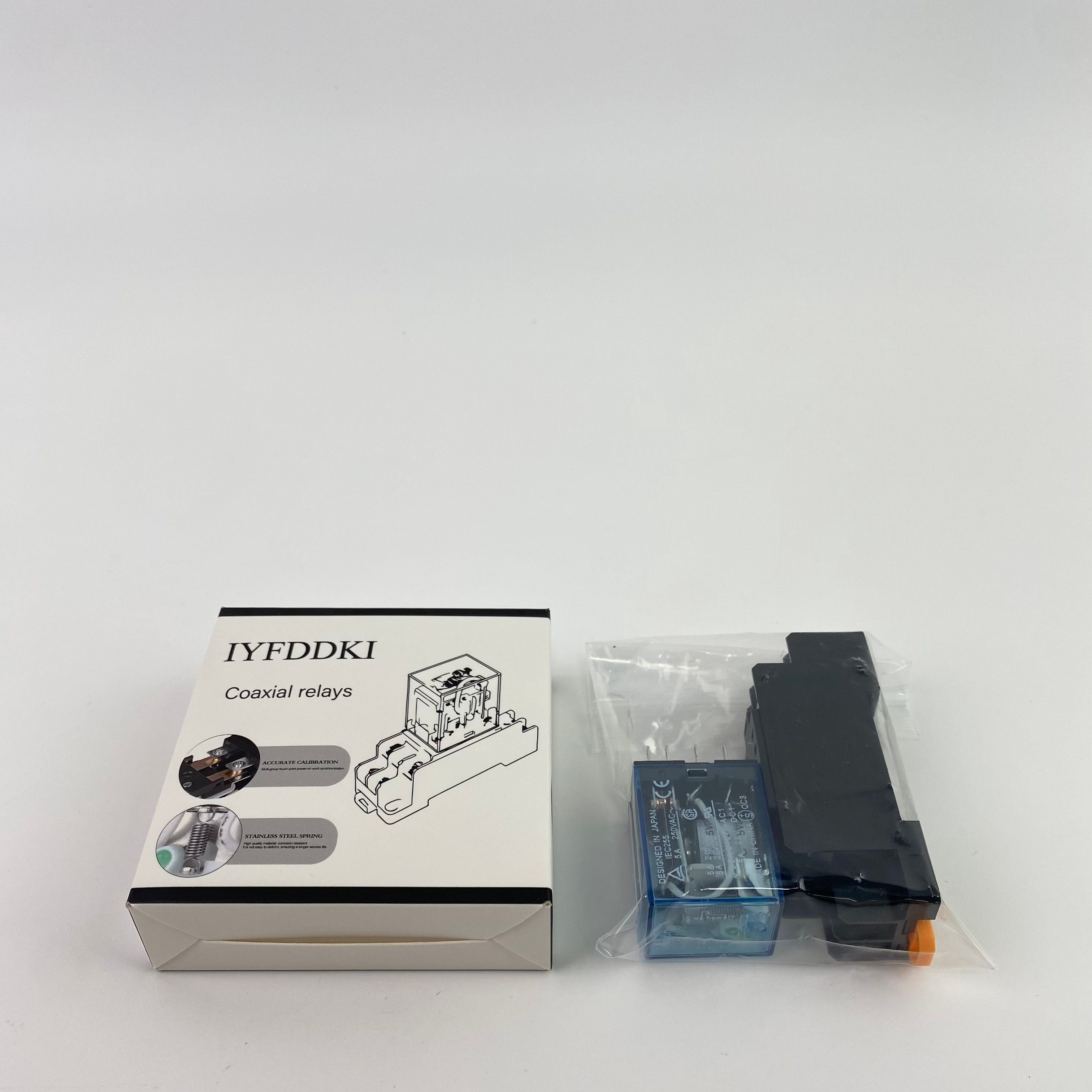 IYFDDKI Coaxial relays, electric,35mm DIN Rail DPDT 8P General Purpose Power Relay AC 24V Coil W Socket