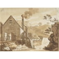 thumbnail image 2 of Paul Sandby 24x19 Black Ornate Framed Double Matted Museum Art Print Titled: The Iron Forge Between Dolgelli and Barmouth, Merioneth Shire (ca. 1776), 2 of 5