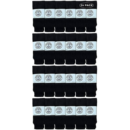 

24 Pairs Of SOCKS NBULK 26 Inch Wholesale Women s Tube Socks Women s Cotton Referee Sport Socks Size 9-11 (Black)