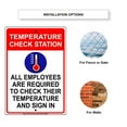 thumbnail image 2 of Temperature Check Station All Employees To Checkout their health aluminum metal sign 8"x12", 2 of 5
