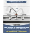 thumbnail image 2 of Commercial Sink Faucet with 8” Swivel Spout, 8" Center Wall Mount Kitchen Faucet, Dual Handles Brass Utility Sink Faucet for Laundry Room Restaurant Compartment Sink, Polish Chrome, 2 of 15