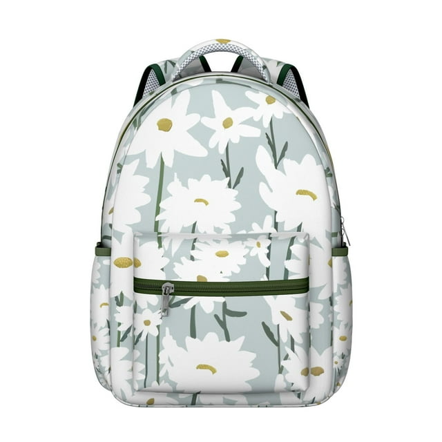 Watercolor Wildflower Students Backpack Durable, Multifunctional School Bag with Abstract Floral and Leopard Print Design, Comfortable for Student and Student