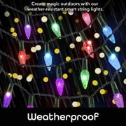 Geeni Indoor/Outdoor C6 String Lights, IP44 Weatherproof, 70 LED Lights (50ft)