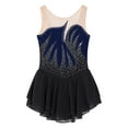 thumbnail image 4 of iiniim Kids Girls Sleeveless Ballet Gymnastics Leotard Glitter Rhinestone Skating Dance Dress Navy Blue 8, 4 of 7