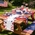 thumbnail image 4 of Darzheoy 4th of July Table Runner, Patriotic Red, White, Blue Star Design, Available in 5 Sizes, Wrinkle-Resistant, Holiday Table Decor for Independence Day, Memorial Day, Home, Party, 4 of 6