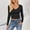 Black, variant on Long Sleeve Shirts for Women 2025 Fall Fashion V Neck Basics Crop Tops Slim Fitted Y2K Tops Outfits Clothes