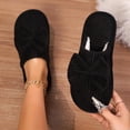 thumbnail image 3 of Taqqpue Open Toe Slipper for Women Women Fashionable Casual Winter Closed Toe Home Friendly Soft Cotton Flat Slippers Fuzzy House Slippers Gift for Women, 3 of 9