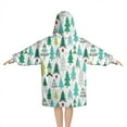 thumbnail image 2 of Green Christmas Tree Pattern Blanket Hoodies for Kids 6-13YR Oversize Wearable Blanket Hoodies for Boys Girls Teens, 2 of 7