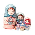 thumbnail image 4 of 6 piezas de muñecas rusas Matryoshka de madera, muñecas anidadas, juguetes coleccionables decorativos tradicionales, arte popular hecho a mano, adecuados para regalar, decoración del Estilo B, 4 of 9