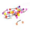 thumbnail image 2 of Eyebrow Ring Piercing Curved Barbell 20 Pack Glow In The Dark Tragus Rook 16G, 2 of 2