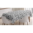 thumbnail image 1 of Shells Tablecloth, Black and White Design Hand Drawn Hatched Figures of Underwater Habitants, Rectangular Table Cover for Dining Room Kitchen, 60 X 90 Inches, Black and White, by Ambesonne, 1 of 3