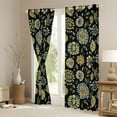 thumbnail image 3 of Homewish Yellow Boho Botanical Blackout Curtains Set of 2 (52x84 Each), Hippie Mandala Flower Floral Window Curtains, Southwestern Style Curtains and Drapes, Curtains and Drapes Decor, 3 of 6