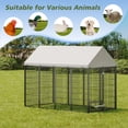 thumbnail image 4 of ZephyPaws  Large Dog Kennel Outdoor,Pet Pens Dogs Run Enclosure Animal Hutch,Metal Coop Fence with Roof Cover (8'L x 4'W x 6'H), 4 of 6