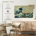 thumbnail image 5 of Elephant Stock The Great Wave Off Kanagawa Wall Art - Horizontal Canvas Wall Art - Living Room Wall Decor - Beach Canvas - Beige And Blue Decor By Hokusai - 12" x 8", 5 of 8