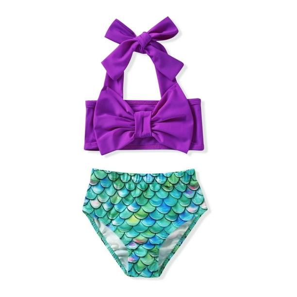 Little Toddler Girls Bathing Suit Mermaid Bikini Two Piece Swimsuit