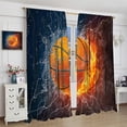 thumbnail image 4 of Basketball Blackout Curtains,Abstract Cool Flame Splash Lightning Basketball Prints Rod Pocket Window Treatments Drapes for Boys Girls Teens Bedroom Nursery52x84in, 4 of 6