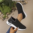 thumbnail image 5 of Domuza Women’s Slip On Knit Walking Sneakers, Breathable No-Lace Platform Orthopedic Casual Athletic Shoes Black 7.5（EU-39）, 5 of 5
