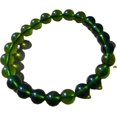 thumbnail image 2 of 8mm Charming Natural Green Aerolites Czech Crystal Stone Raw Stone Grinding Bead Meteorite Bracel, 2 of 3