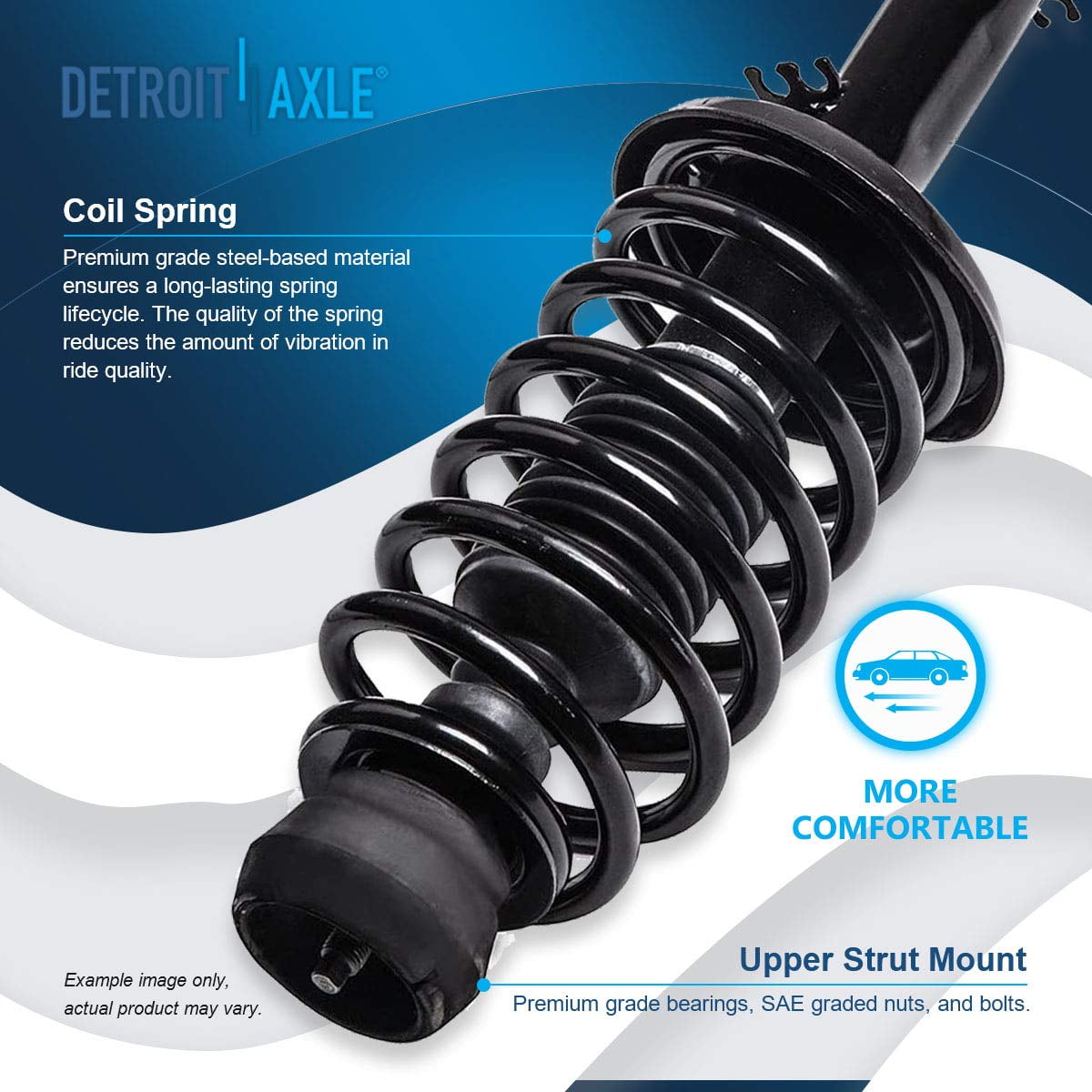 Detroit Axle - Struts Shocks for 1998-2010 Volkswagen Beetle 1999-2006 Golf 1999-2005 Jetta Complete 2 Front Struts with Coil Spring 2 Rear Shock Absorbers Replacement Ready Struts Assembly