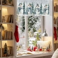 thumbnail image 3 of Winter Snowman Valances for Windows, 54 x 18in, Christmas Tree Snowflakes Xmas Rod Pocket Kitchen Valance Curtain Light Filtering Window Treatments for Living Room Bedroom, 1 Panel, 3 of 7