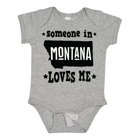 

Inktastic Montana Someone Loves Me Gift Baby Boy or Baby Girl Bodysuit