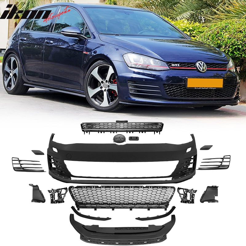 Compatible with 15-16 Golf 7 MK7 Bumper Conversion + Front Grill Logo ...