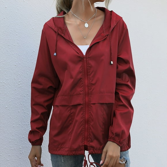 EQWLJWE Lightweight Rain Jacket Women Water Proof Breathablethin Bicycle Raincoat Travel Cycling Jacket Active Outdoor Jacket Windbreaker With Hood Windbreaker Raincoat for Women Plus Size Clearance