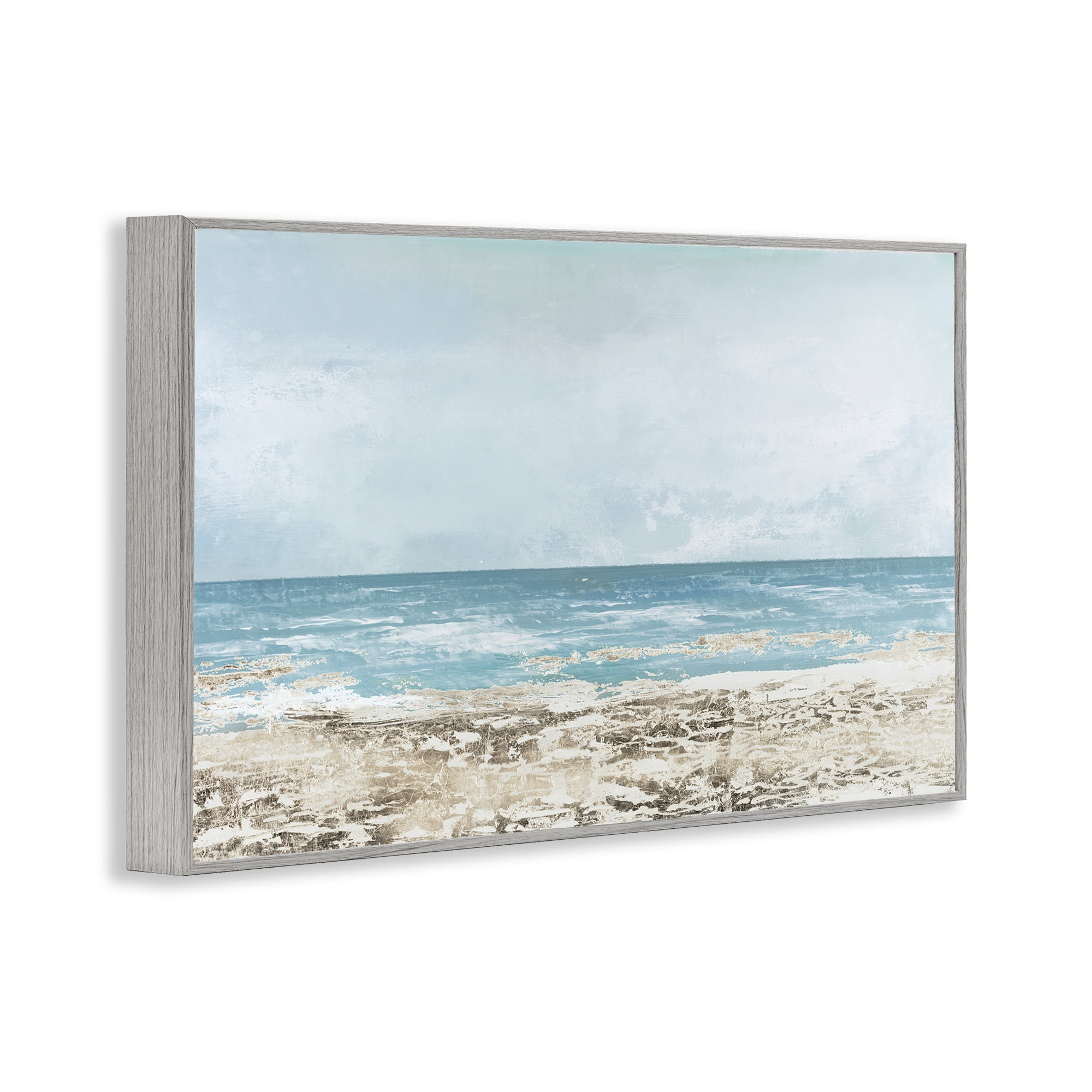 Stupell Industries Peaceful Mood Coastal Scene Gray Framed Giclee Art, design by Lorenzo Collective