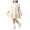 Beige, variant on hoksml Girls Puff Short Sleeve Ruffle Neck Dress, Back to School Outfit for Kids, Breathable Cotton, Soft Tiered Ruffle Hem Dress