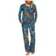 thumbnail image 2 of Puntoco Conjuntos de pijama cómodos para mujer Conjunto de pijama con parte superior y pantalón informal con estampado degradado para mujer, 2 of 5