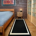 thumbnail image 3 of Machine Washable Area Rug Non Slip Backing & Ultra-Thin & Stain Resistant & Eco Friendly & Family and Pet Friendly - Everest Geometric Modern Bordered Black & Creme Design, 3 of 5