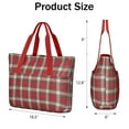 thumbnail image 3 of Tote Bag for Women - Red and Green Christmas Plaid Pattern Shoulder Bag - Large Utility Work Duffle Bag with Zipper Handbag for Travel, Work, Sprots, 3 of 5