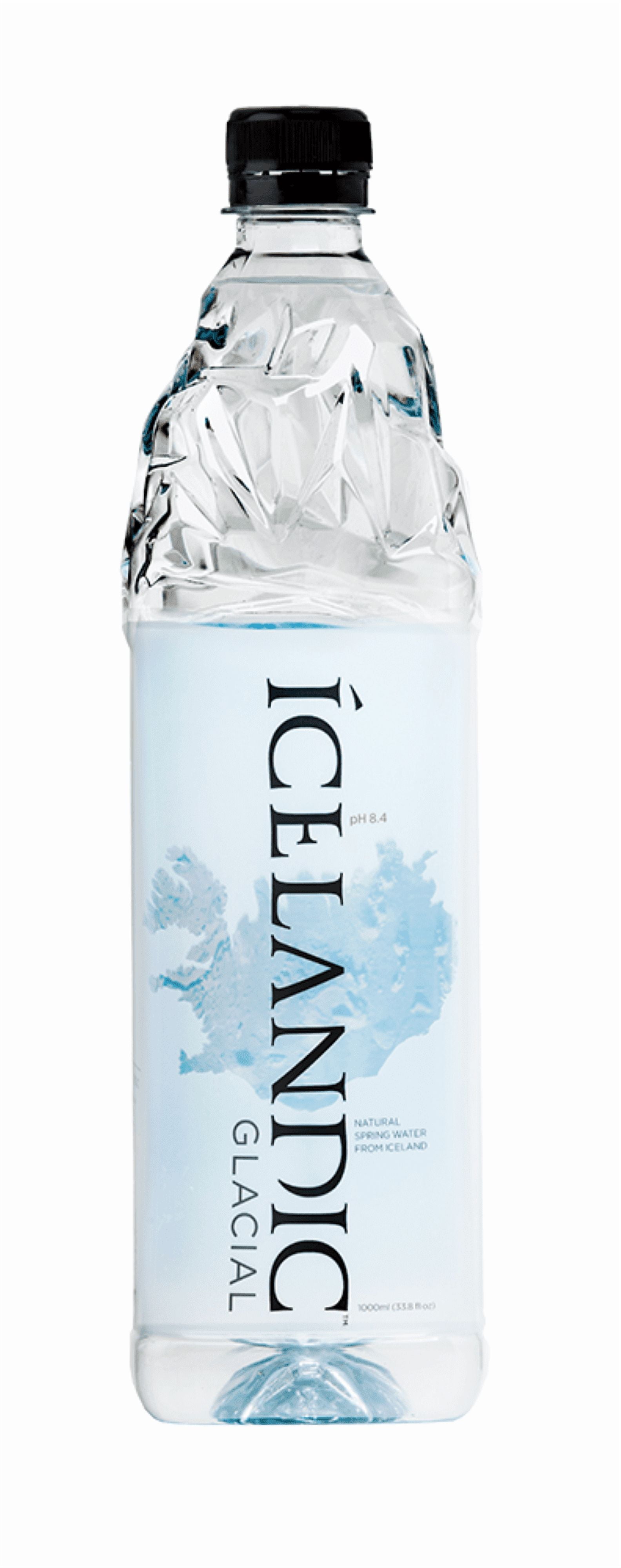 (2 pack) Icelandic Glacial Natural Alkaline Spring Water, 1 Liter, Single Plastic Bottle