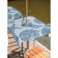 thumbnail image 2 of Outdoor Tablecloth with Umbrella Hole for Patio/Picnic/Party/Camping, Blue Coastal Waterproof Table Cloth Square Cover Washable, Vintage Starfish Shell Summer Tropical (54"x 54"), 2 of 9
