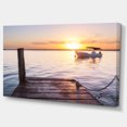 thumbnail image 2 of Boat View From Boardwalk on Beach - Seashore Canvas Art Print, 2 of 3