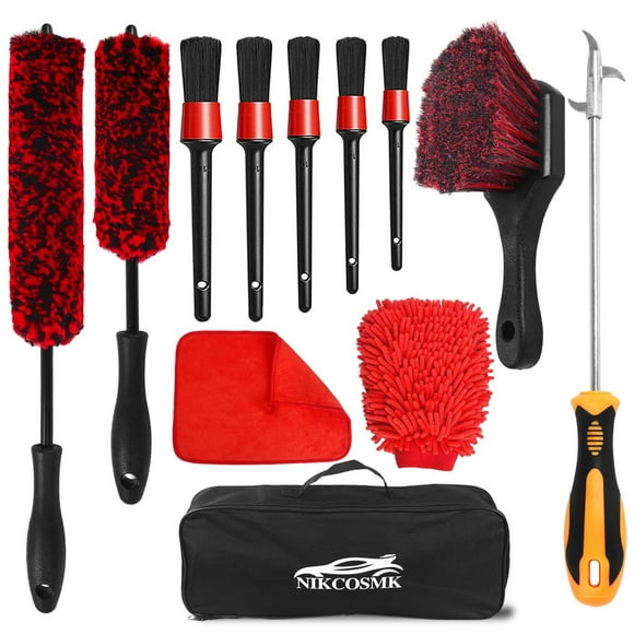 Kit de Cepillos Nikcosmk Multicolor para Ruedas y Neumáticos de Coche, Flexibles y Duraderos