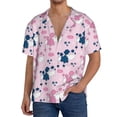thumbnail image 3 of Wukai Cartoon Poodle Dog Men's Casual Short-Sleeve Button Down Shirt - Lightweight Summer Dress Shirt for Daily Wear-Large, 3 of 7