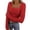 Red, variant on Atogsazn Women's V Neck Blouse Casual Button Ribbed Knit Thermal Underwear Tunic Tops Pullover Sweater Clothing 02-Navy XXL Fashion