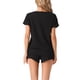 thumbnail image 3 of INSPIRAR CHIC Pijamas de Mujer con Mangas Cortas y Pantalones Cortos de Cintura Elástica Conjunto de Ropa de Casa 2XL Negro, 3 of 6
